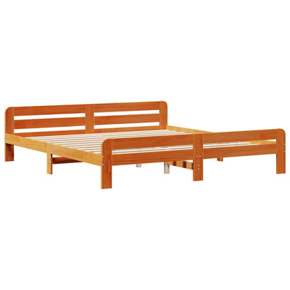 vidaXL Bed Frame without Mattress Wax Brown 180x200 cm Super King Size Solid Wood Pine
