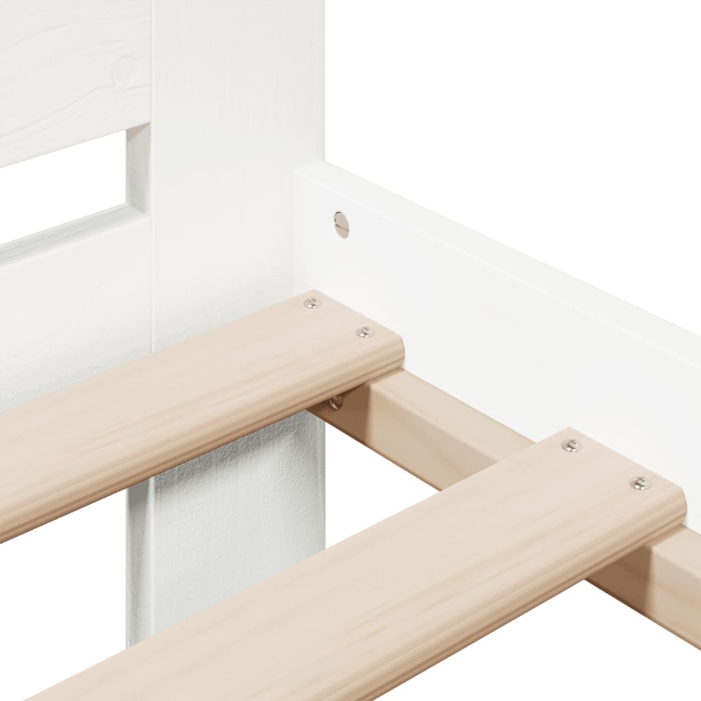 vidaXL Bed Frame without Mattress White 150x200 cm King Size Solid Wood Pine