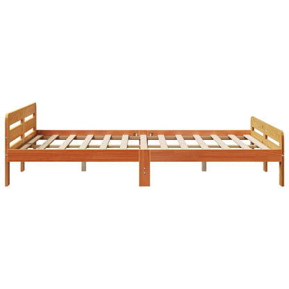 vidaXL Bed Frame without Mattress Wax Brown 150x200 cm King Size Solid Wood Pine