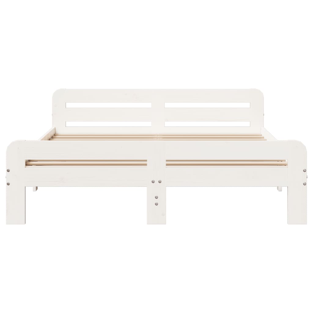 vidaXL Bed Frame without Mattress White 140x200 cm Solid Wood Pine