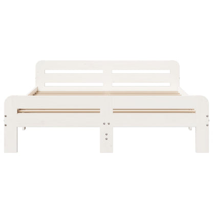 vidaXL Bed Frame without Mattress White 140x200 cm Solid Wood Pine