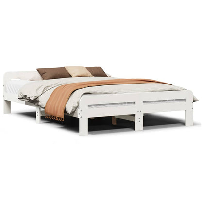 vidaXL Bed Frame without Mattress White 140x190 cm Solid Wood Pine