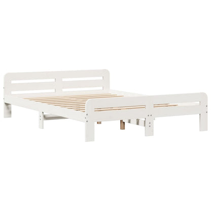 vidaXL Bed Frame without Mattress White 140x190 cm Solid Wood Pine