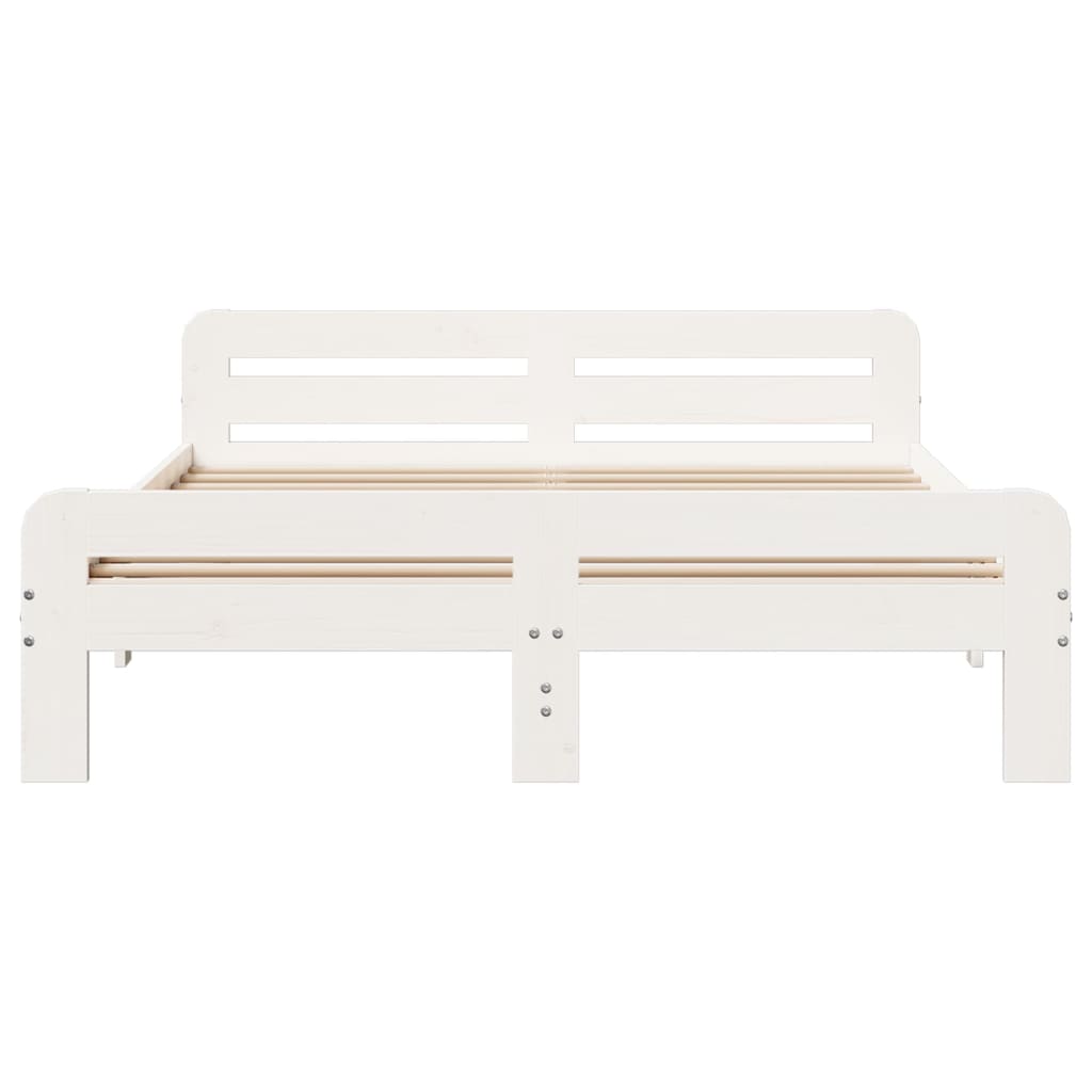 vidaXL Bed Frame without Mattress White 140x190 cm Solid Wood Pine