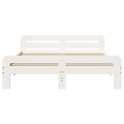 vidaXL Bed Frame without Mattress White 140x190 cm Solid Wood Pine