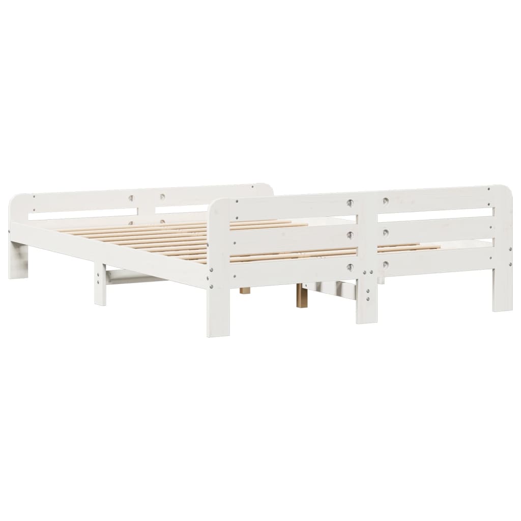 vidaXL Bed Frame without Mattress White 140x190 cm Solid Wood Pine