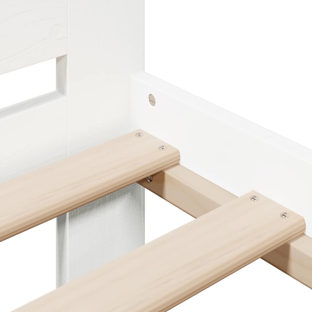vidaXL Bed Frame without Mattress White 140x190 cm Solid Wood Pine