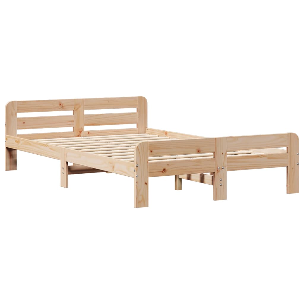 vidaXL Bed Frame without Mattress 120x190 cm Small Double Solid Wood Pine