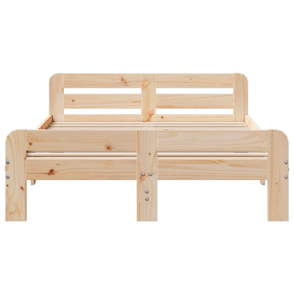 vidaXL Bed Frame without Mattress 120x190 cm Small Double Solid Wood Pine