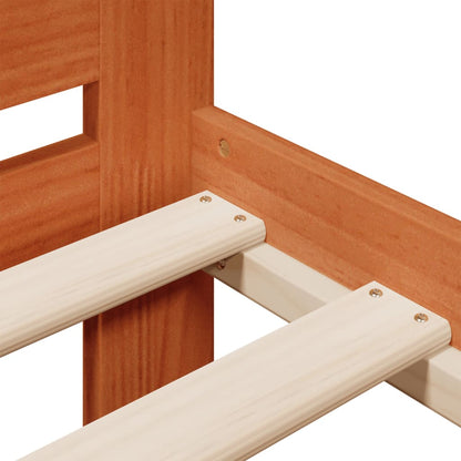 vidaXL Bed Frame without Mattress Wax Brown 75x190 cm Small Single Solid Wood Pine