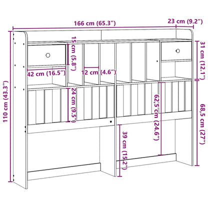 vidaXL Headboard with Storage 180 cm Solid Wood Pine