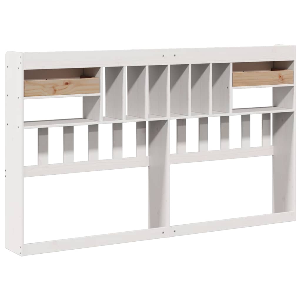 vidaXL Headboard with Storage White 180 cm Solid Wood Pine