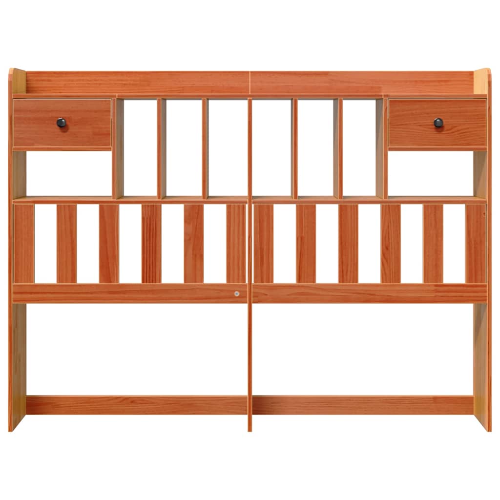 vidaXL Headboard with Storage Wax Brown 160 cm Solid Wood Pine