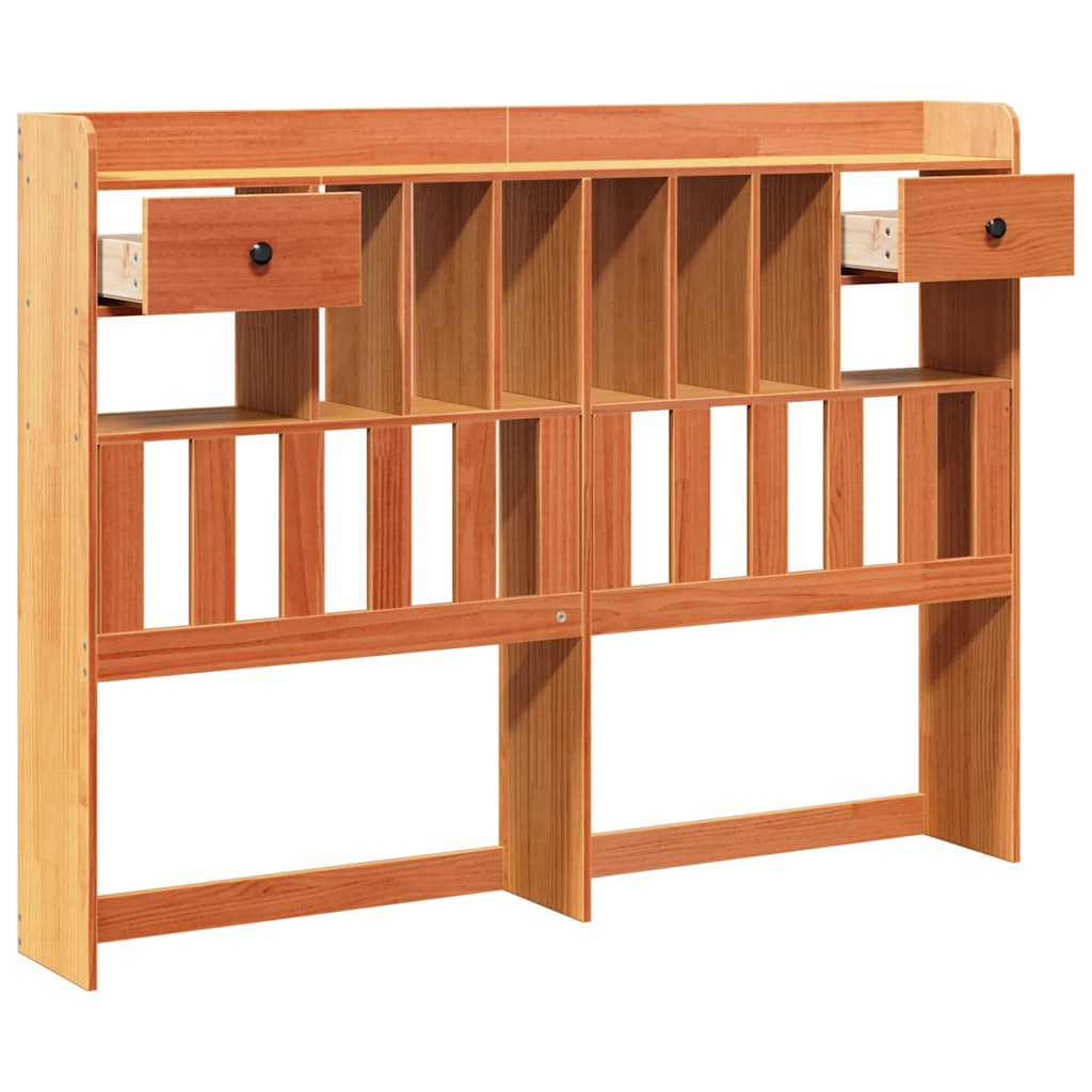 vidaXL Headboard with Storage Wax Brown 160 cm Solid Wood Pine