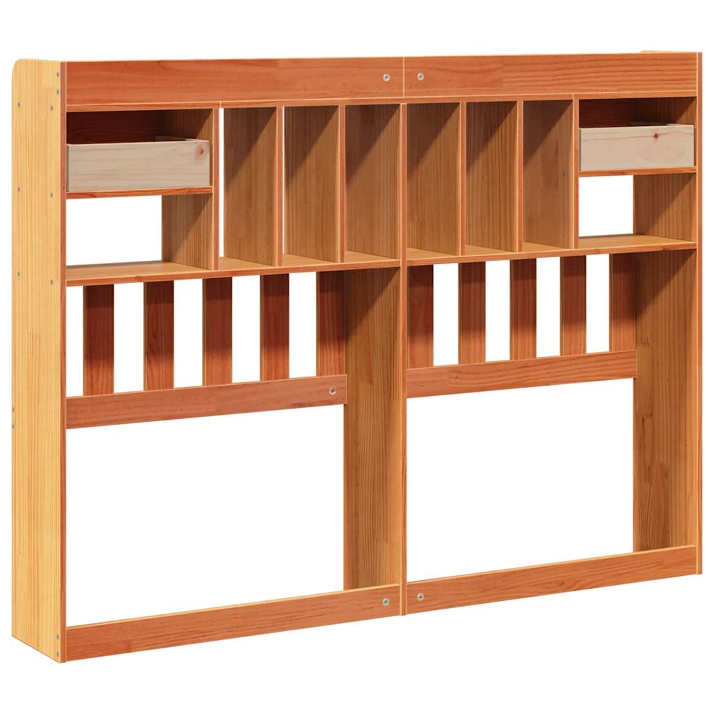 vidaXL Headboard with Storage Wax Brown 160 cm Solid Wood Pine