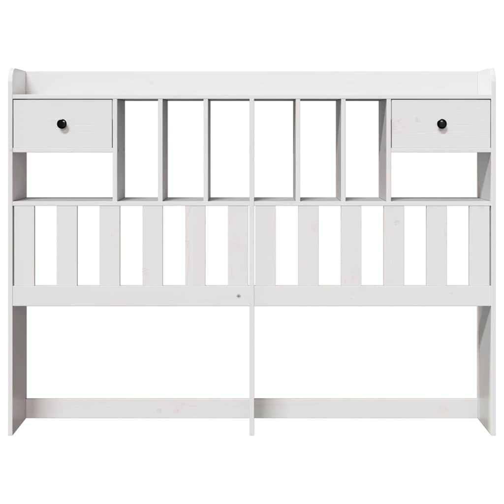 vidaXL Headboard with Storage White 150 cm Solid Wood Pine