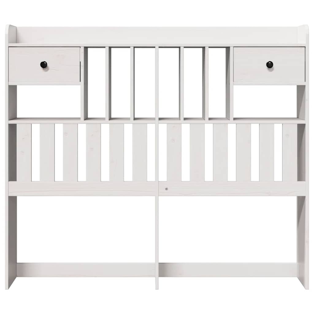 vidaXL Headboard with Storage White 135 cm Solid Wood Pine