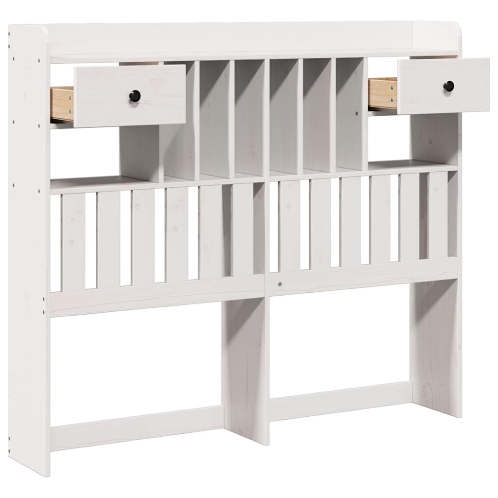 vidaXL Headboard with Storage White 135 cm Solid Wood Pine