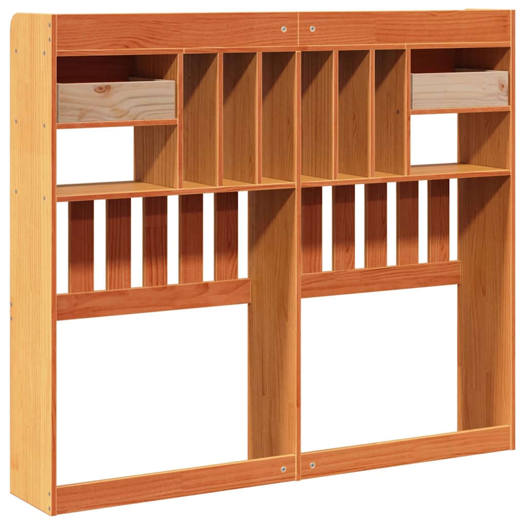 vidaXL Headboard with Storage Wax Brown 135 cm Solid Wood Pine