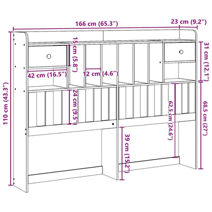 vidaXL Headboard with Storage 75 cm Solid Wood Pine