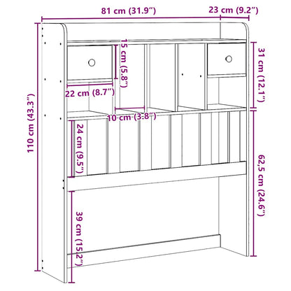 vidaXL Headboard with Storage White 75 cm Solid Wood Pine