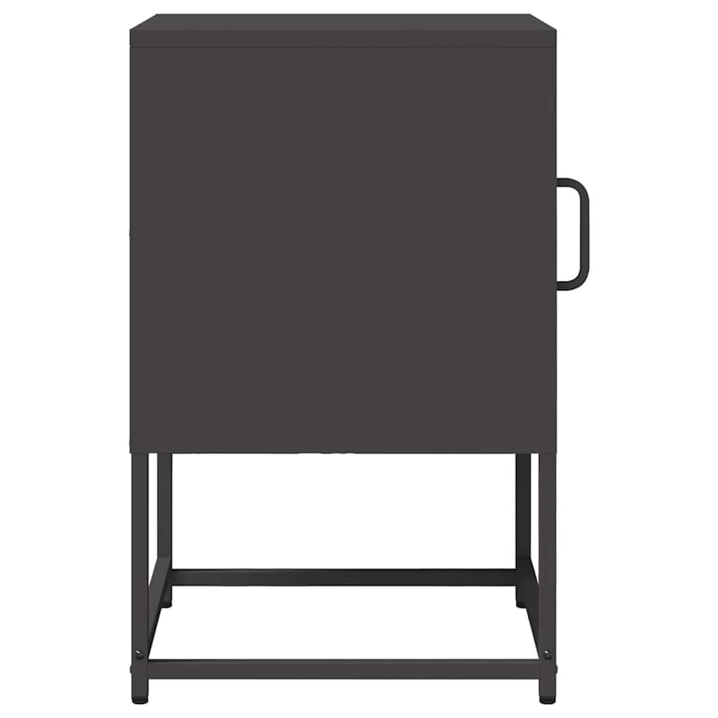 vidaXL Bedside Cabinet Black 36x39x60.5 cm Cold-rolled Steel