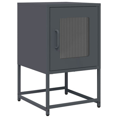 vidaXL Bedside Cabinet Anthracite 36x39x60.5 cm Cold-rolled Steel