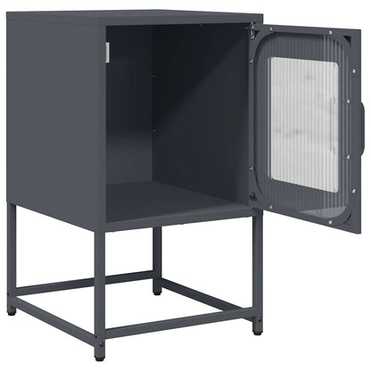 vidaXL Bedside Cabinet Anthracite 36x39x60.5 cm Cold-rolled Steel