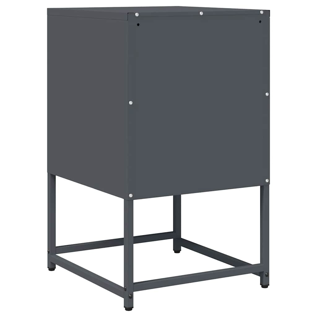 vidaXL Bedside Cabinet Anthracite 36x39x60.5 cm Cold-rolled Steel