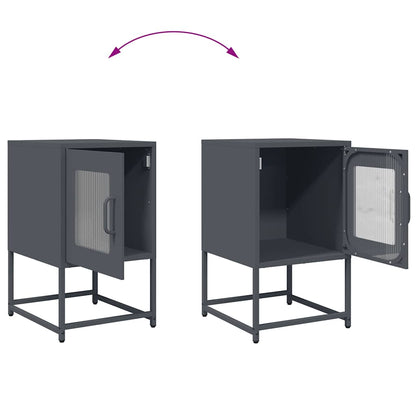 vidaXL Bedside Cabinet Anthracite 36x39x60.5 cm Cold-rolled Steel