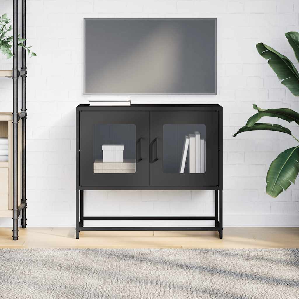 vidaXL TV Cabinet Black 68x39x60.5 cm Cold-rolled Steel