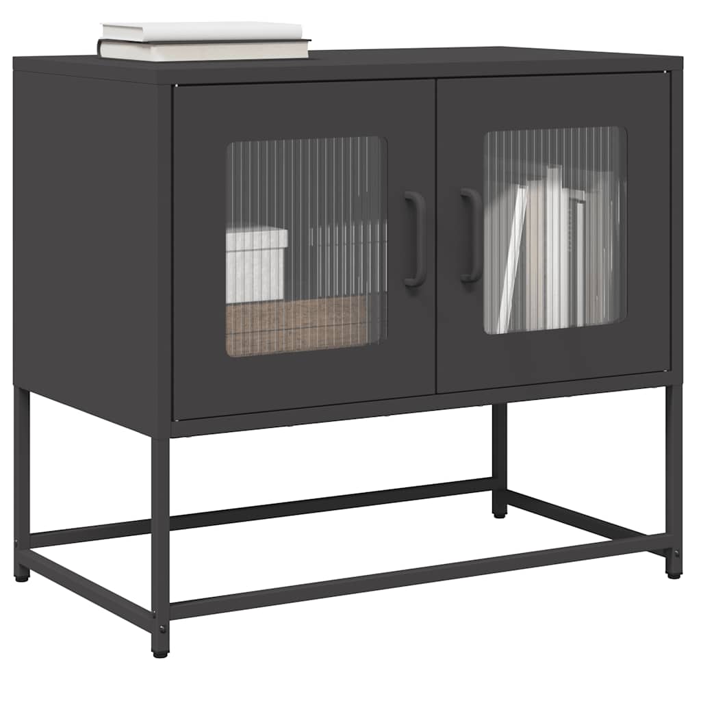 vidaXL TV Cabinet Black 68x39x60.5 cm Cold-rolled Steel