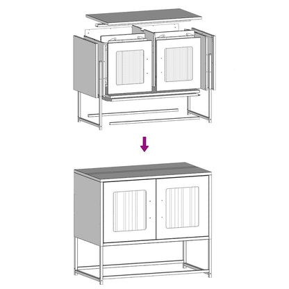 vidaXL TV Cabinet White 68x39x60.5 cm Cold-rolled Steel