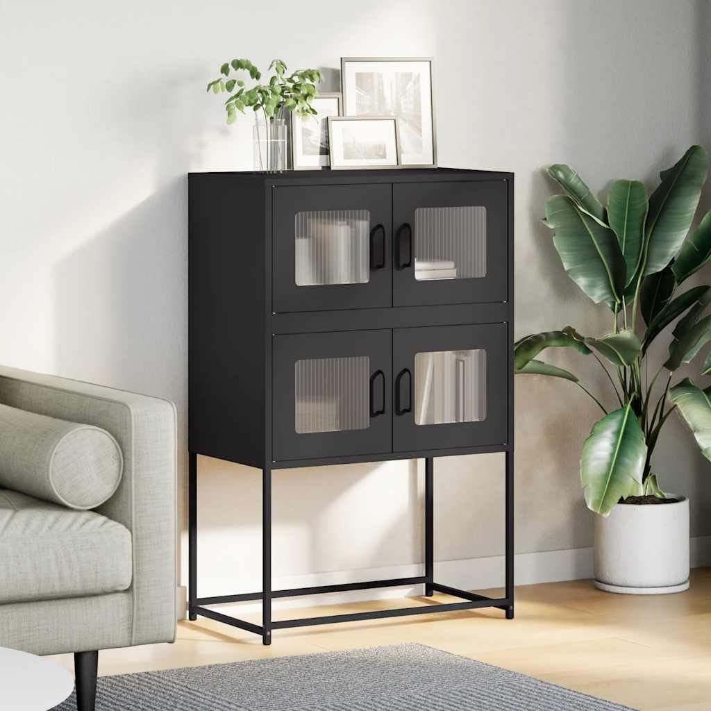 vidaXL Highboard Black 68x39x107 cm Steel