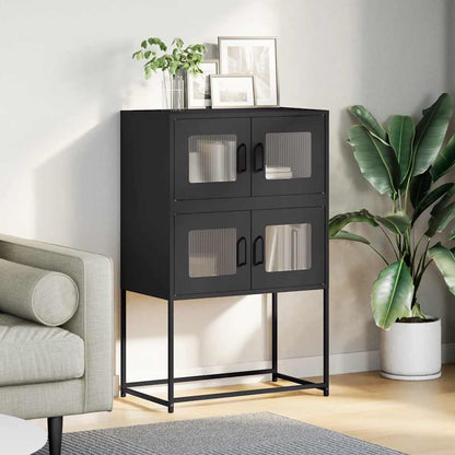 vidaXL Highboard Black 68x39x107 cm Steel