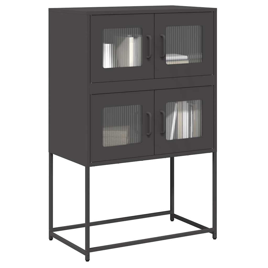 vidaXL Highboard Black 68x39x107 cm Steel