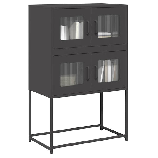 vidaXL Highboard Black 68x39x107 cm Steel
