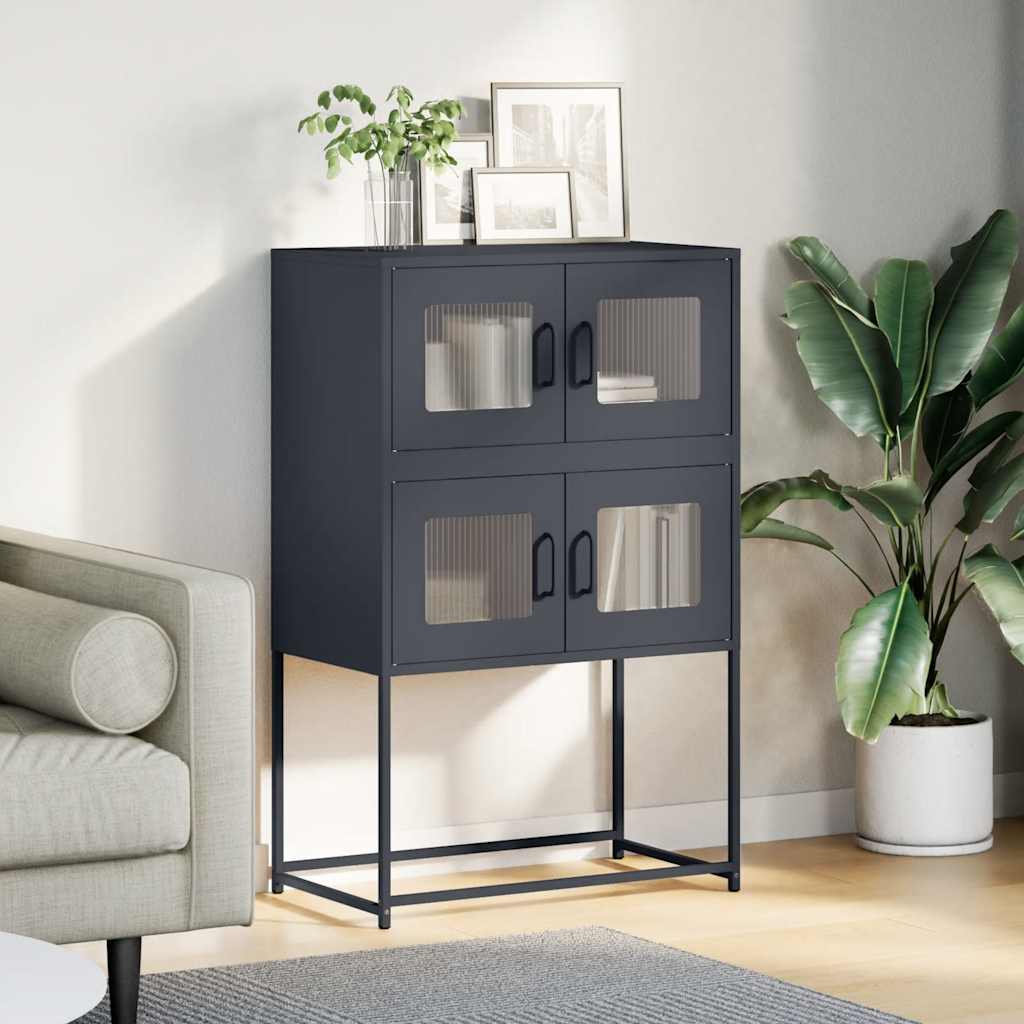 vidaXL Highboard Anthracite 68x39x107 cm Steel