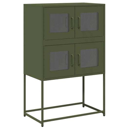 vidaXL Highboard Olive Green 68x39x107 cm Steel
