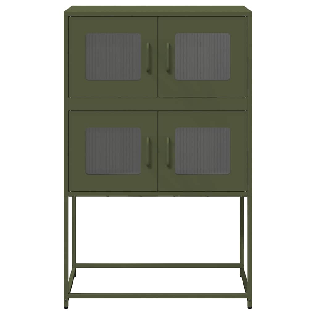 vidaXL Highboard Olive Green 68x39x107 cm Steel