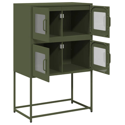 vidaXL Highboard Olive Green 68x39x107 cm Steel