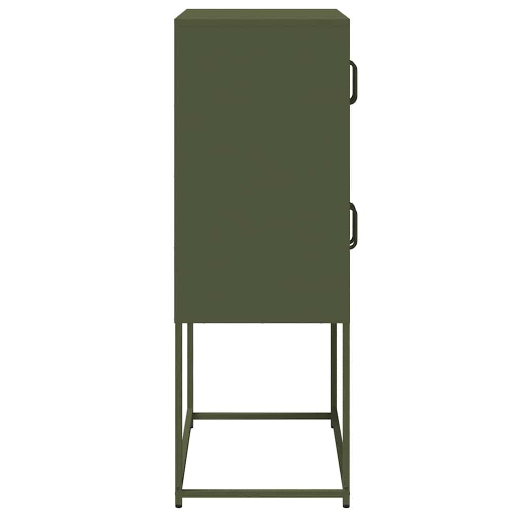 vidaXL Highboard Olive Green 68x39x107 cm Steel