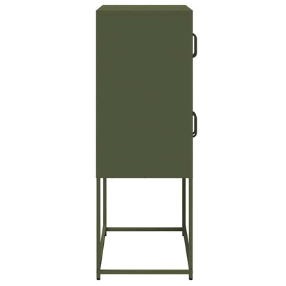 vidaXL Highboard Olive Green 68x39x107 cm Steel