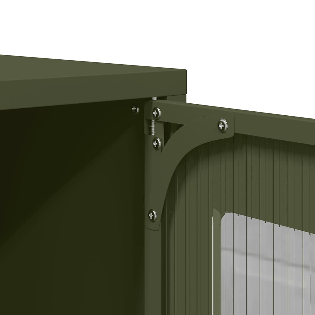 vidaXL Highboard Olive Green 68x39x107 cm Steel