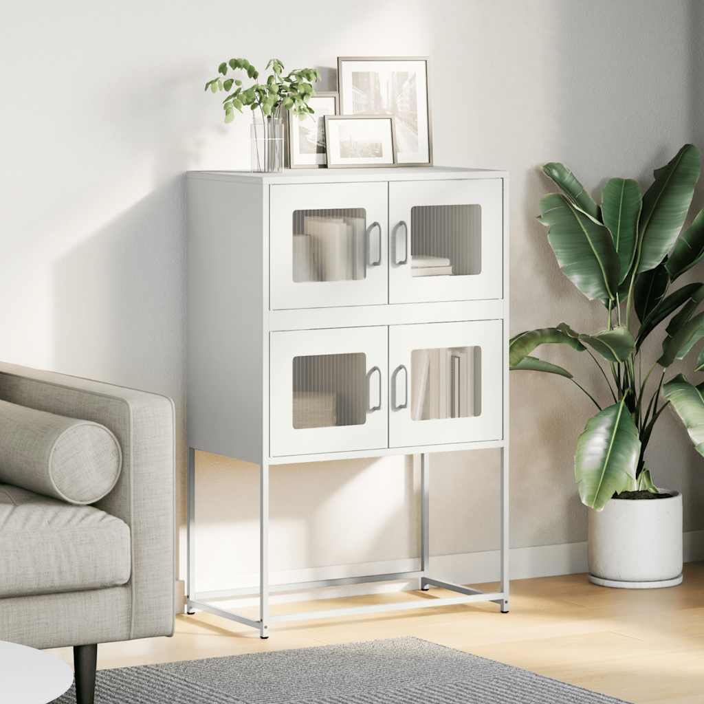 vidaXL Highboard White 68x39x107 cm Steel