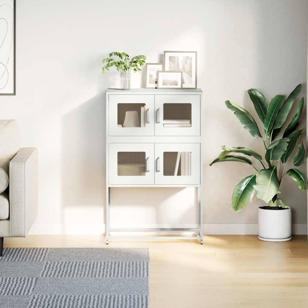 vidaXL Highboard White 68x39x107 cm Steel
