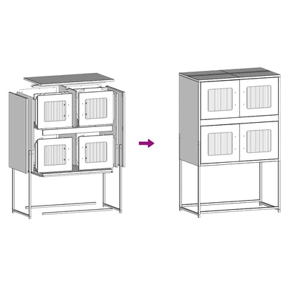vidaXL Highboard White 68x39x107 cm Steel