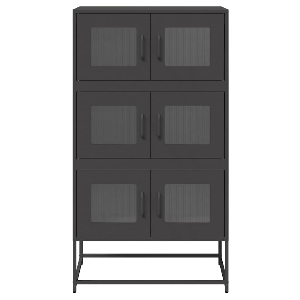 vidaXL Highboard Black 68x39x123 cm Steel