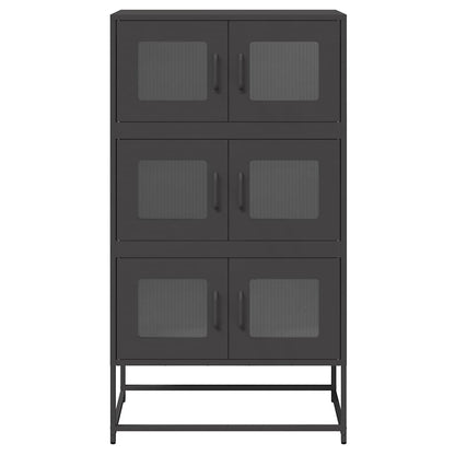 vidaXL Highboard Black 68x39x123 cm Steel
