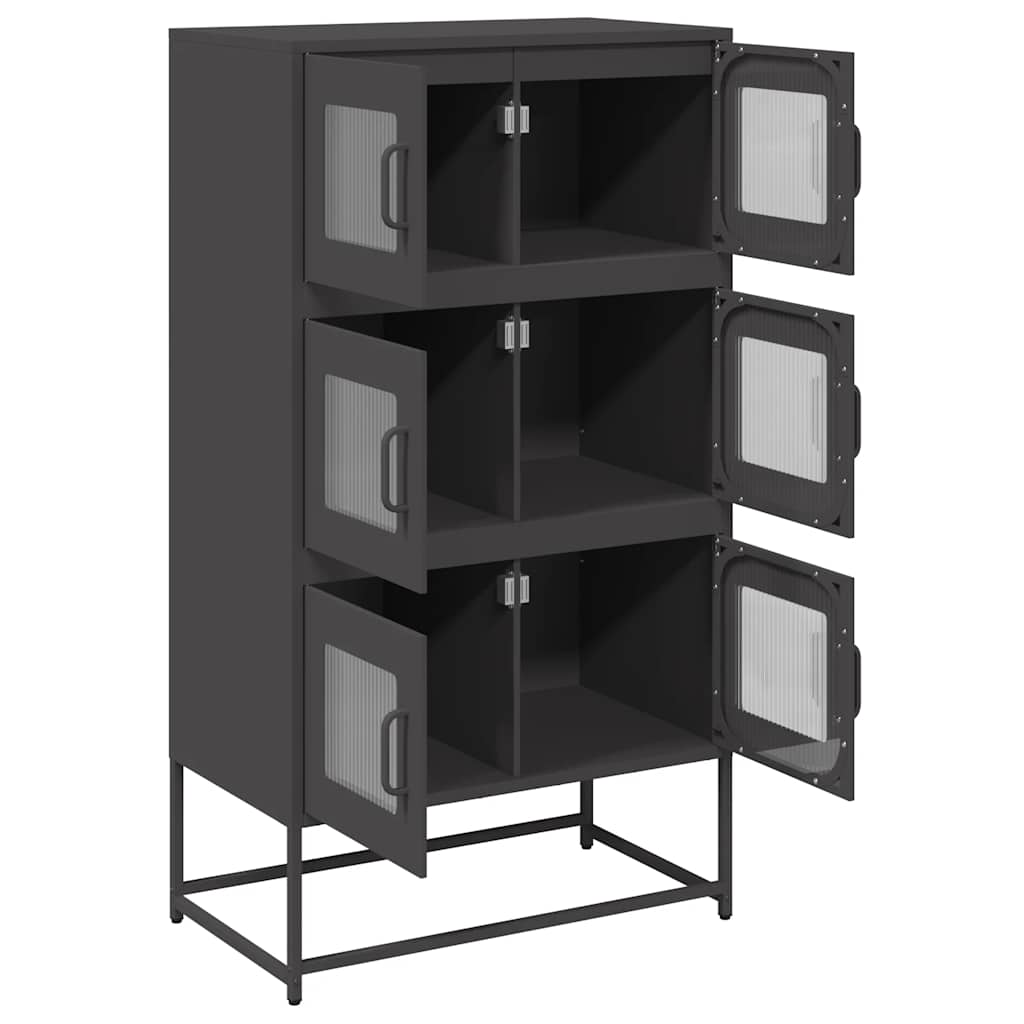 vidaXL Highboard Black 68x39x123 cm Steel